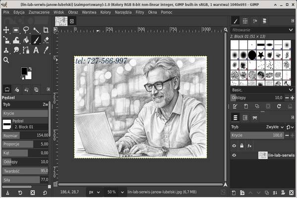 Zdjęcie edytowane w programie graficznym GIMP
